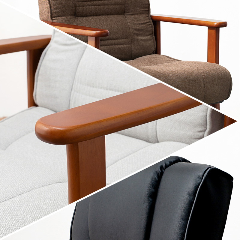 高座椅子 無段階リクライニング 座面高さ4段階 ファブリック PVC LZ-4377