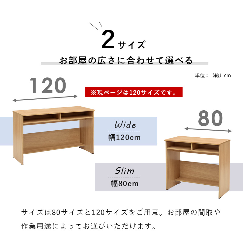 デスク 幅120 多機能 電源タップ収納 コードスリット スッキリ RT-1009