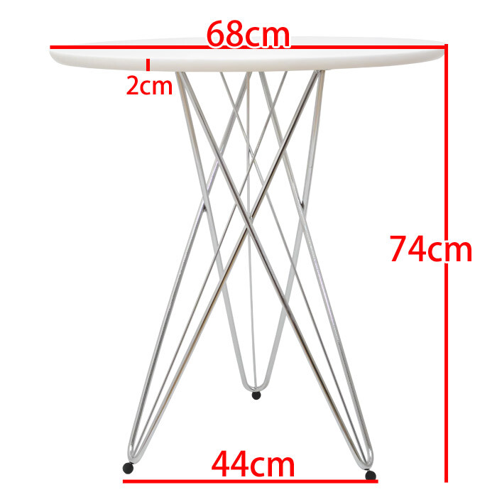 ワイヤーレッグテーブルの詳細図