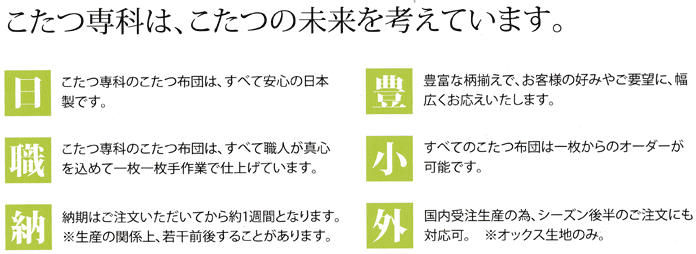 日本製 こたつカバー こたつヌード布団セット W195 D195cm を激安で販売する京都の村田家具