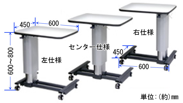 マルチテーブル　ミニテーブル MN2-Gの詳細図