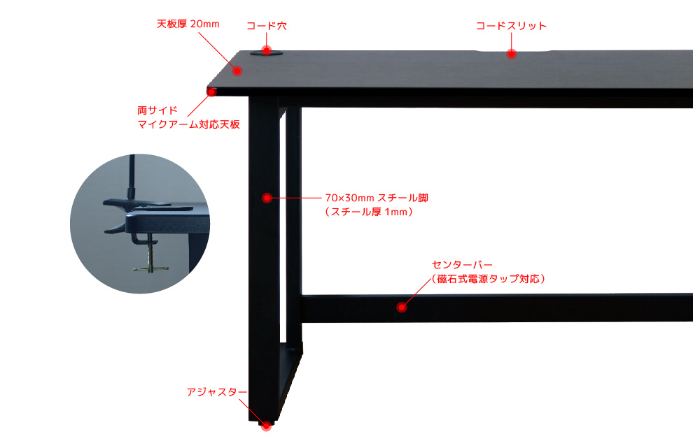 Contieaks コンティークス ゲーミングデスク グラウンズ 幅140/幅120を