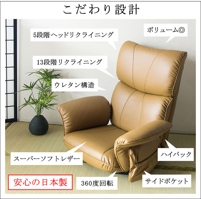 スーパーソフトレザー座椅子 匠 YS-1396HR 宮武製作所 MIYATAKE 日本製